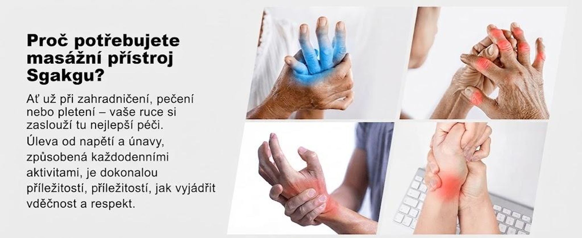 Masážní přístroj na ruce s 3D vzduchovou kompresí, 3 úrovněmi a vyhříváním pro úlevu od artritidy
