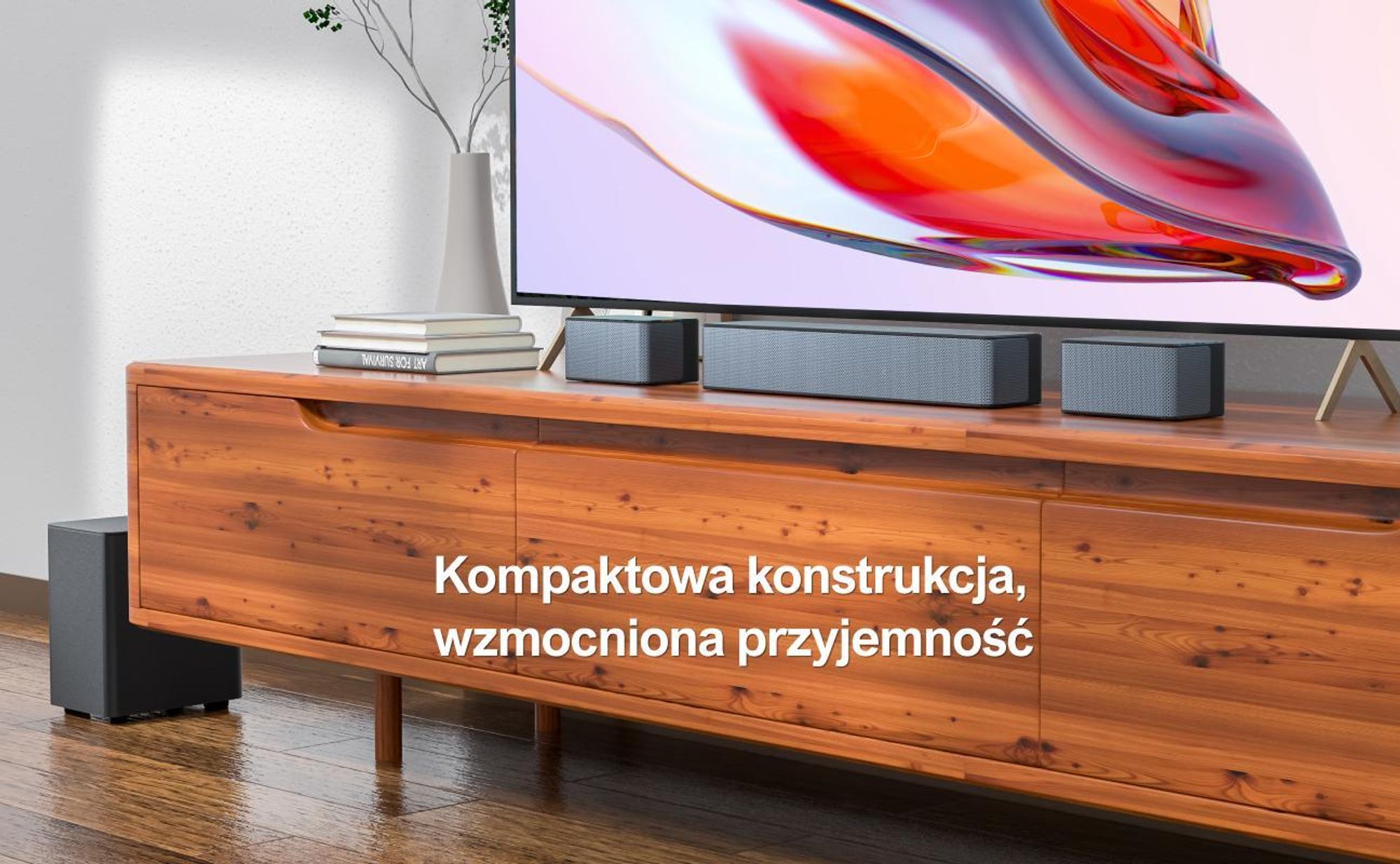 Soundbar ULTIMEA 5.1 Surround, wirtualny system dźwięku przestrzennego 3D, soundbar z regulacją basów, subwooferem i tylnymi głośnikami