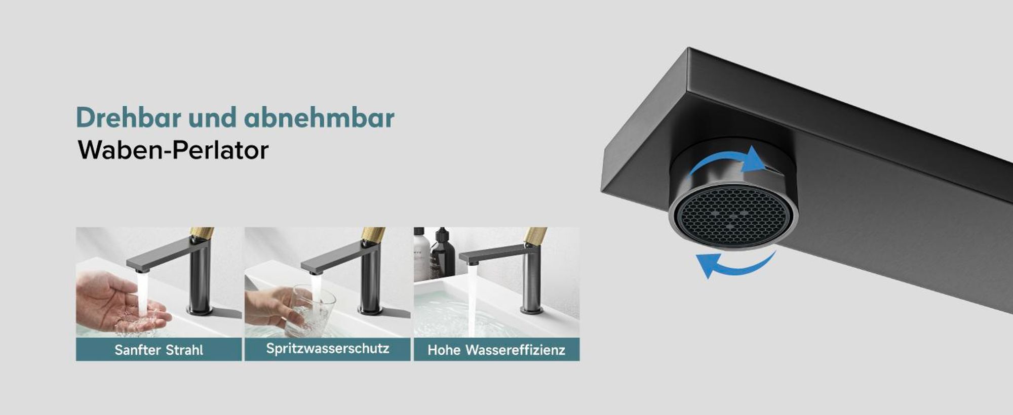 doporro Wasserhahn Bad, Waschtischarmatur mit Auslaufhöhe 225 mm, Edelstahlgehäuse, Mischbatterie für Waschbecken Armaturen Gebürstet gold Fino-01H