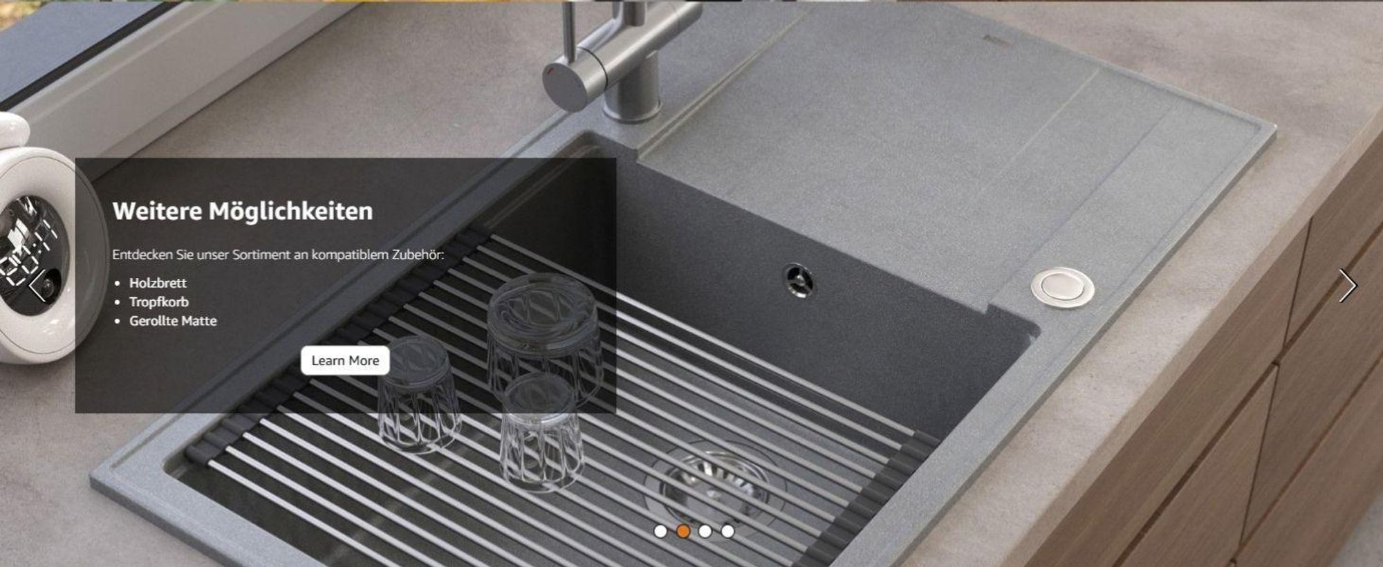 QUADRON Spülbecken 1-Becken Spüle | Größe: 86 x 50 x 21 cm | EVAN 136 | Küchenspüle Granitspüle aus GraniteQ mit Siphon | Carbon & Kupfer