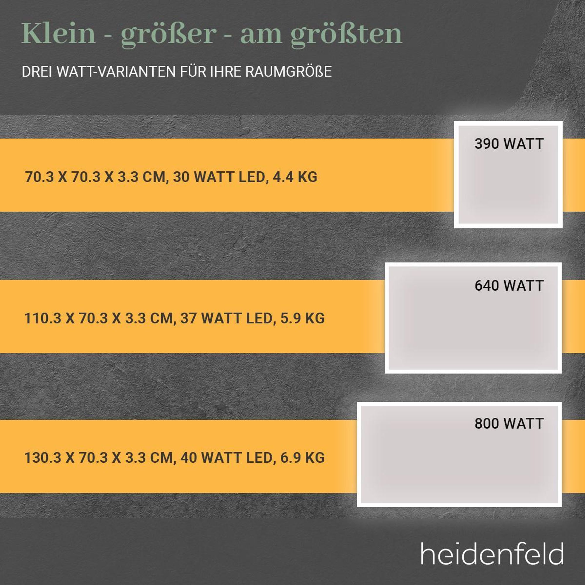 Heidenfeld Infrarot-Deckenheizung HF-HP500 | Mit Licht Kalt/Warmweiß - Bis 17 m² - Fernbedienung - LED-Rahmen - Dimmbar - Lampe - Heizung (640 Watt)