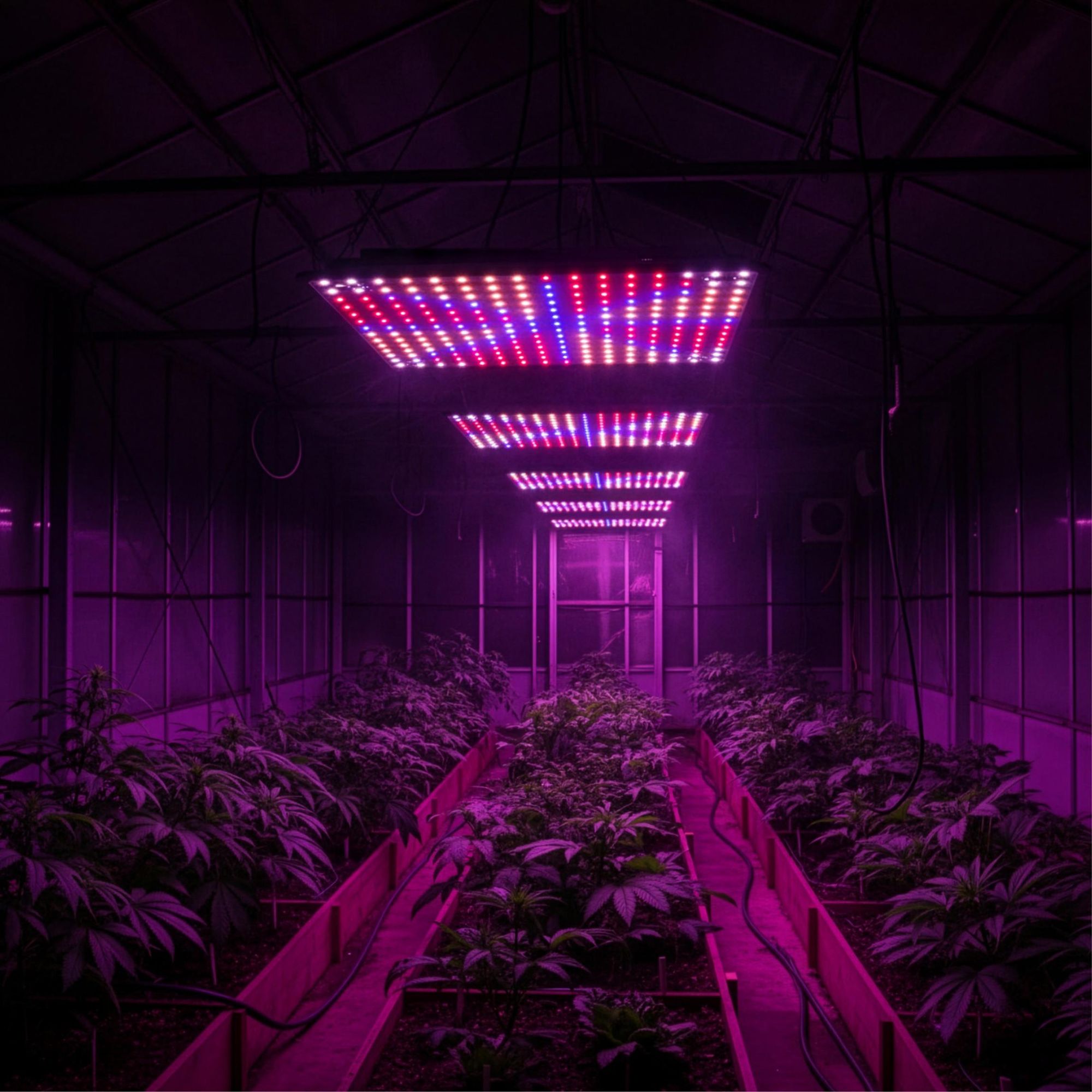 LED Pflanzenlampe 1000W Vollspektrum Panel, 225 LEDs Grow Light für Gemüse & Blumen, Ultra-Slim Pflanzenlicht 36W, EVI TECH UV LED Slim