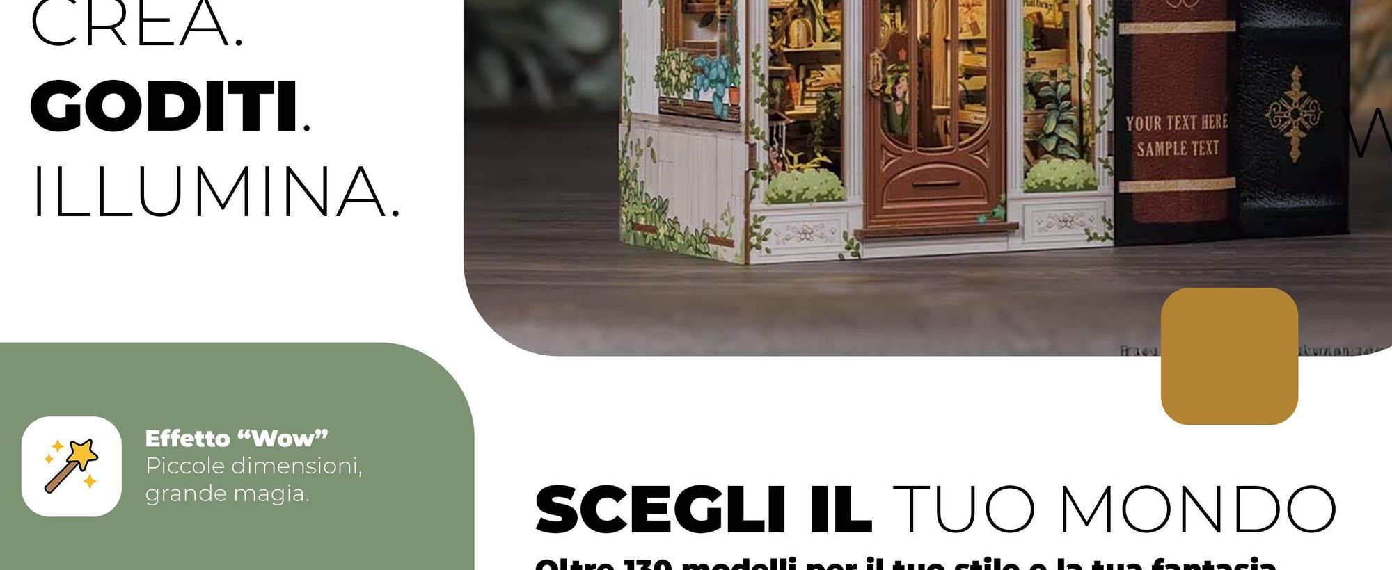 Book Nook, DIY, puzzle 3d, 3d puzzle, Kit Angolo Libri, Habarri, casa in miniatura