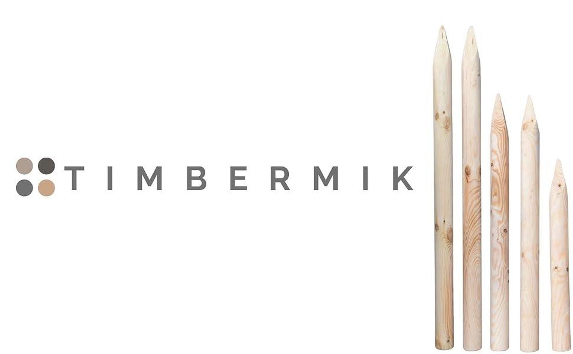TIMBERMIK Palisada Drewniana Ø6 cm 140 cm 4 szt. Paliki Sosnowe do Drzew i Ogrodu Nieimpregnowane