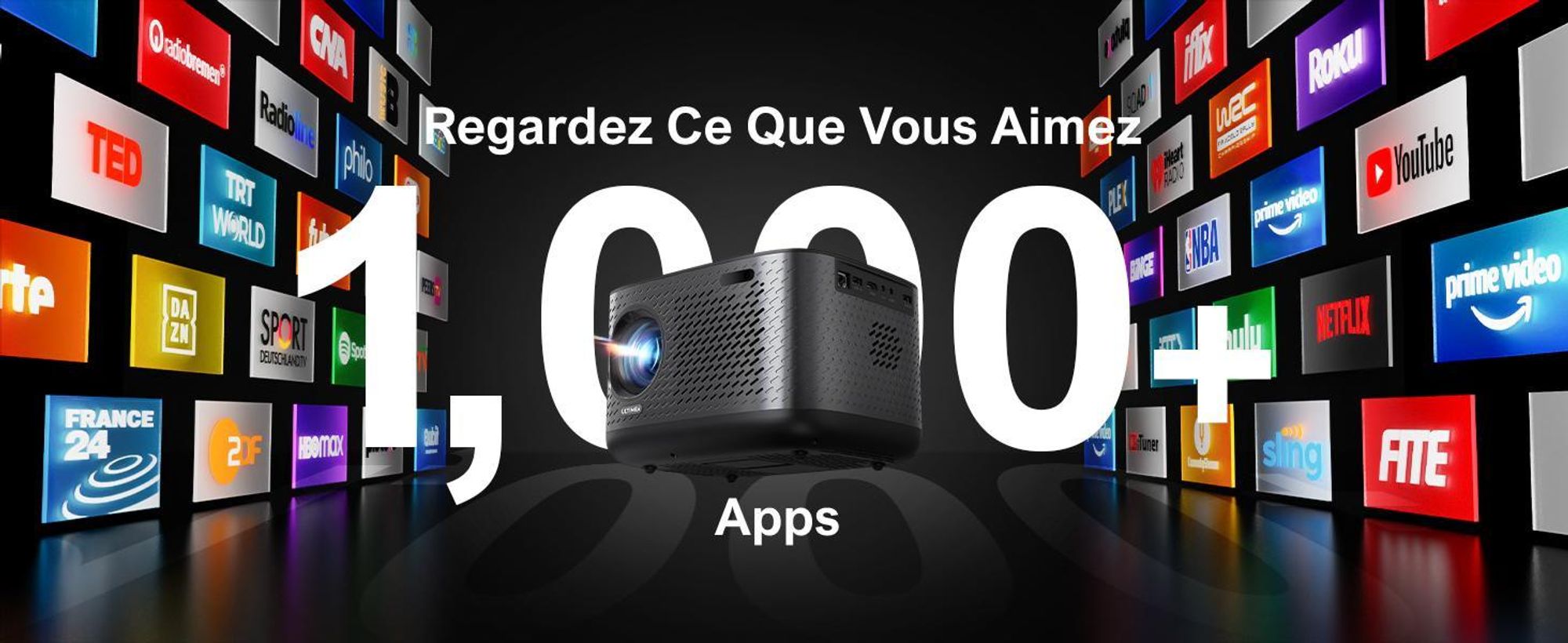 Projecteur ULTIMEA 4K Home Cinema Supporté, Projecteur Netflix, 700 ANSI-Lumen, Dolby Audio, Ajustement de l'écran & évitement d'objet