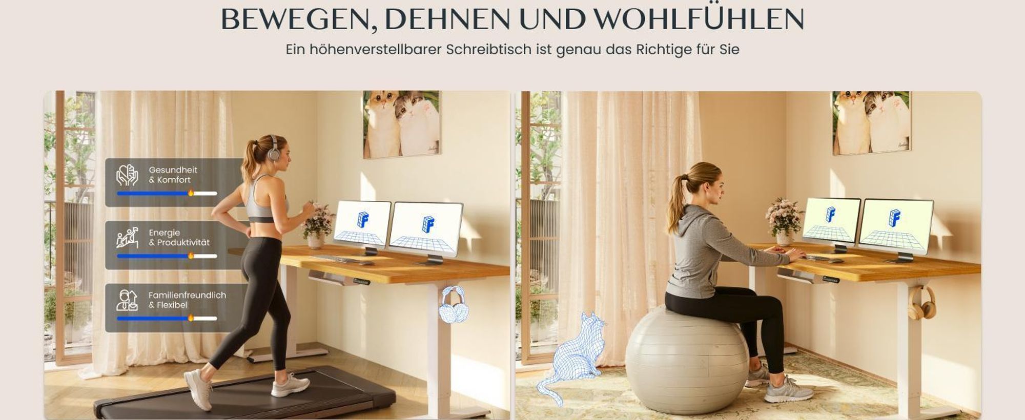 FlexiSpot E1 Pro Höhenverstellbarer Schreibtisch, Dualmotor 120 kg Tragkraft 4 Memory-Steuerung Anti-Kollisionsschutz Tischgestell Elektrisch(Schwarz)