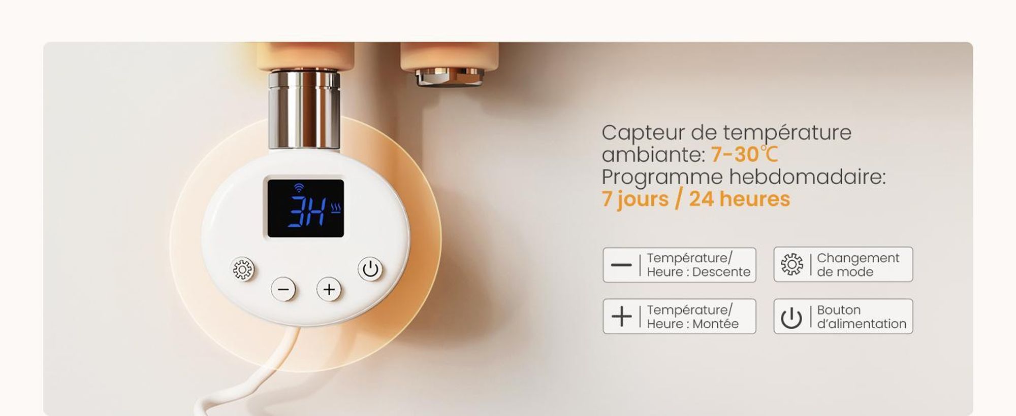 Radiateur de salle de bain EMKE électrique avecvia application Wi-Fi Thermostat Sèche-serviettes 1320 x 600 mm Blanc Porte-serviettes 800 W Sèche-serviettes