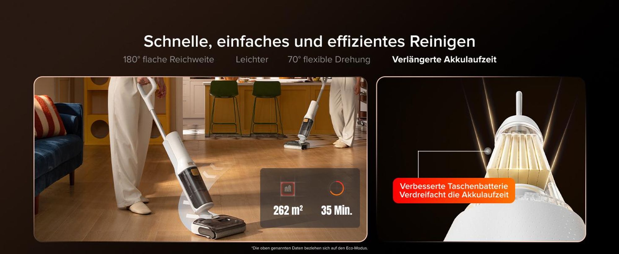 Roborock F25 GT Nass und Trockensauger, 20.000 Pa kabelloser All-in-One-Hartbodenreiniger, Selbstreinigung und Trocknung mit Hohe Temperaturen