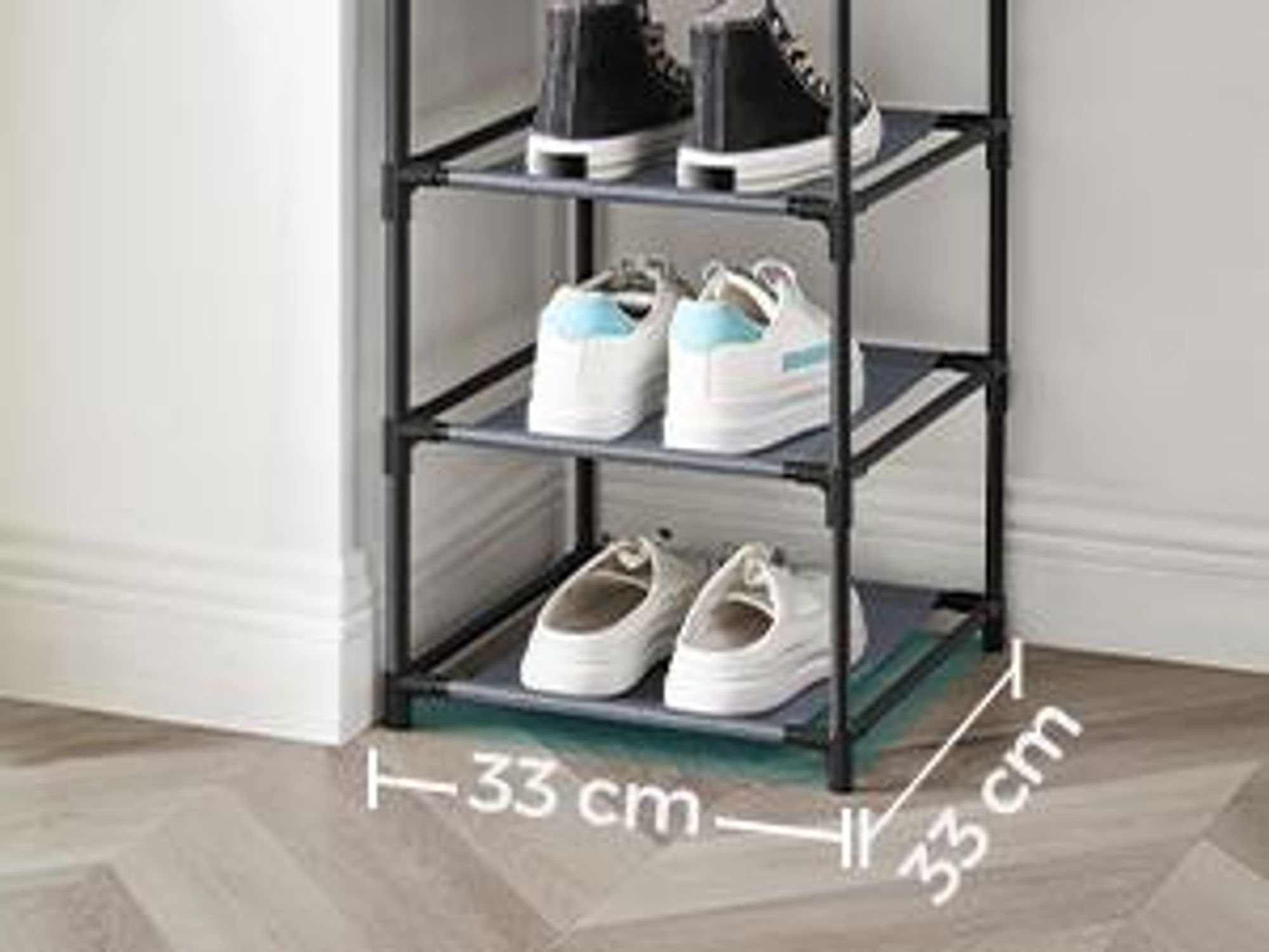 SONGMICS 10 Ebenen Schuhregal, Schuhablage 173 x 33 x 33 cm Schuhschrank grau
