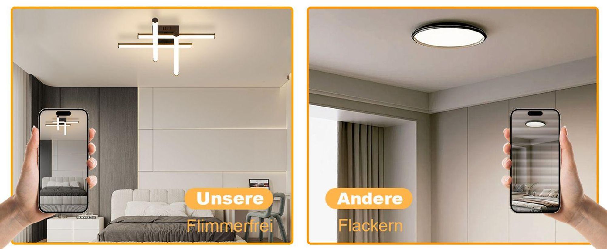 ZMH Plafonniers Lampe de cuisine moderne Noir 24W Lampes de chambre à coucher Architecture d'intérieur Lampes de salon 3000K Lumière blanche chaude Corridor