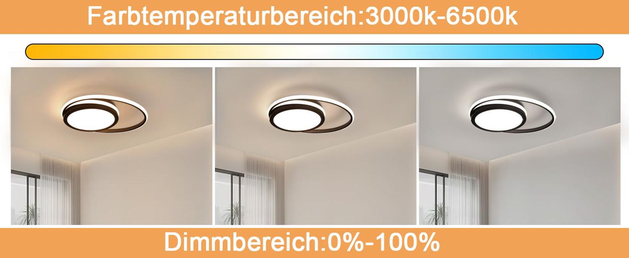 ZMH LED Deckenleuchte - Dimmbare Moderne Runde Küchenleuchte 56 W mit Sternenhimmel Design