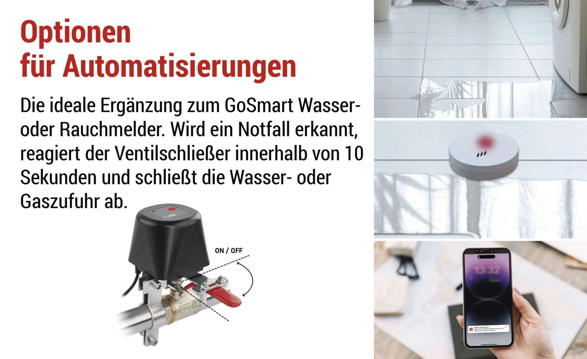 EMOS GoSmart - Smart Home motorisierter Ventilschließer für Wasser/Gas mit App, Zigbee, Timer, leiser Betrieb, Google Home, Alexa kompatibel , P5640S