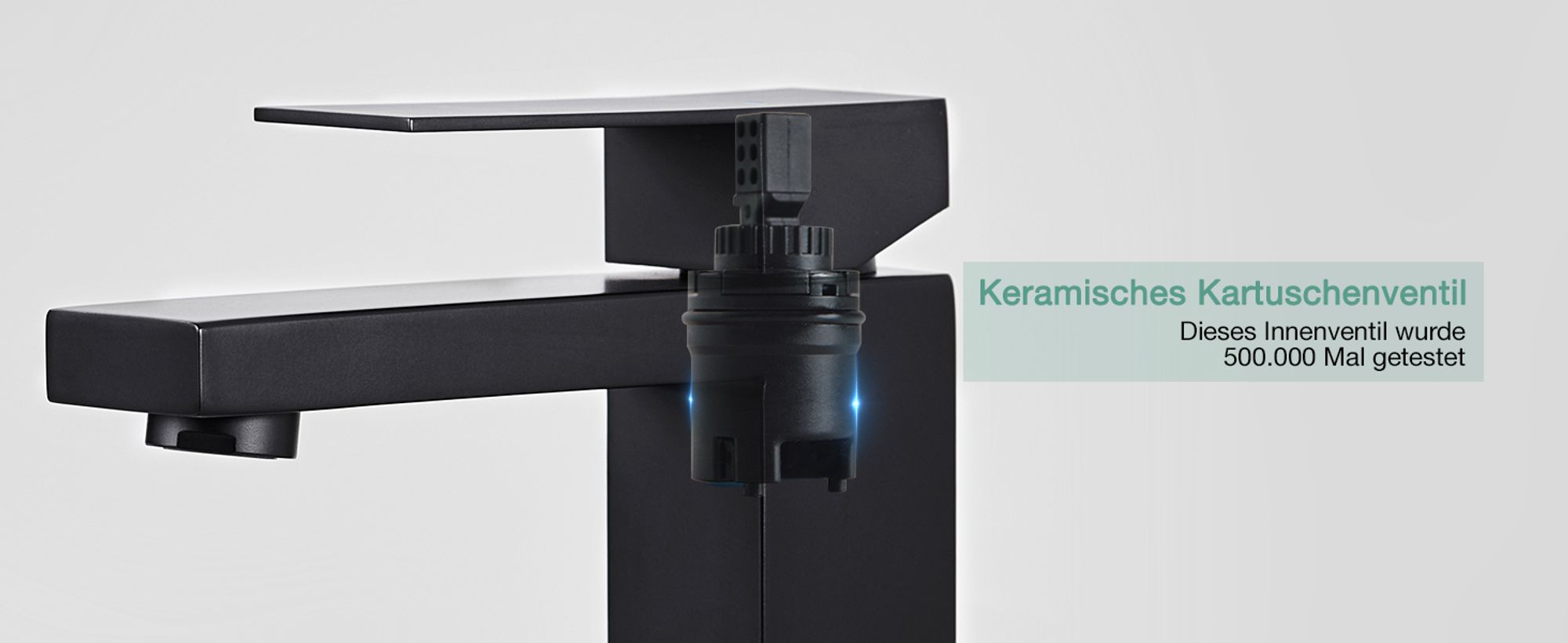 Wasserhahn Schwarz aus Kunststof Waschtischarmatur Armatur Waschbecken Eckig Badezimmer Mischbatterie Waschbecken Edelstahl Einhebelmischer Badarmatur