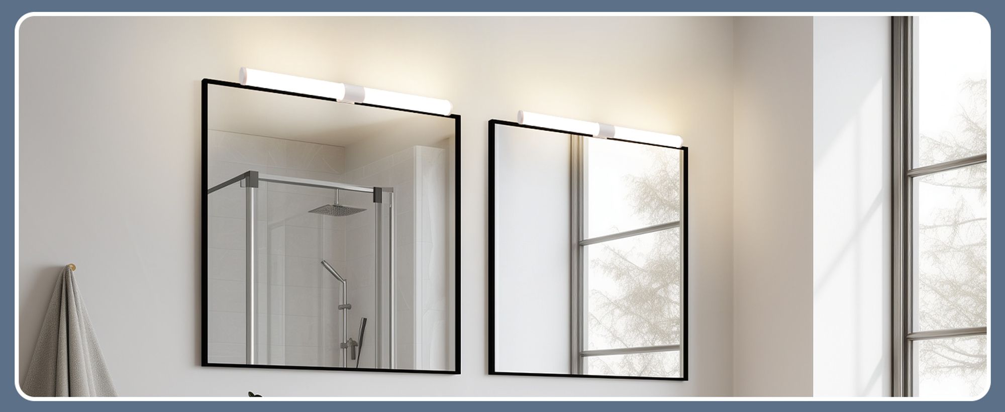 ZMH Spiegelleuchte  LED 40CM Wandlampe  Lampe 6W  Wand Klemmbar Wandleuchte 4000K Neutralweiß Modern