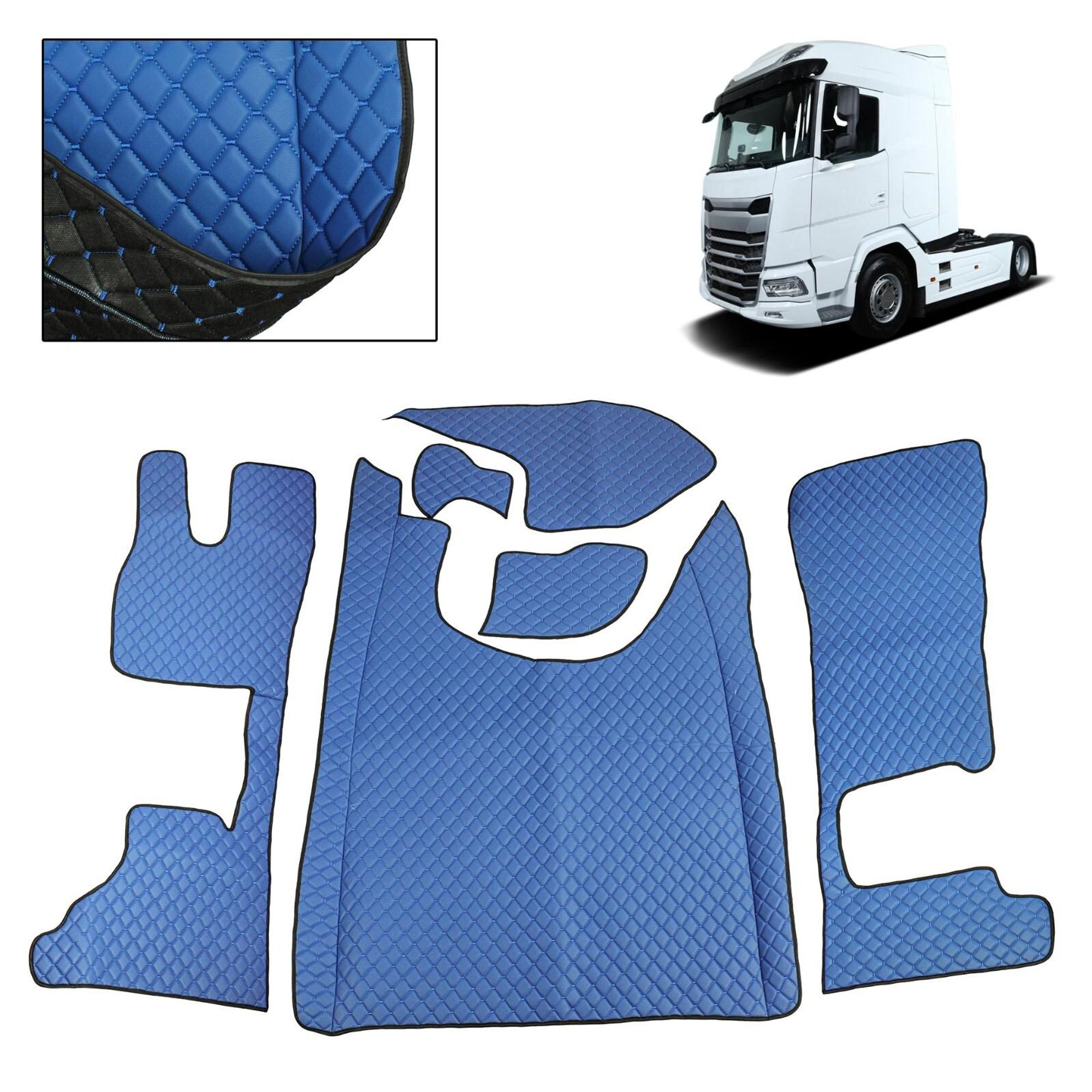 LKW LUX Fußmatten Für DAF XG XG+ Blau Automatisch Tunnelabdeckung Blau
