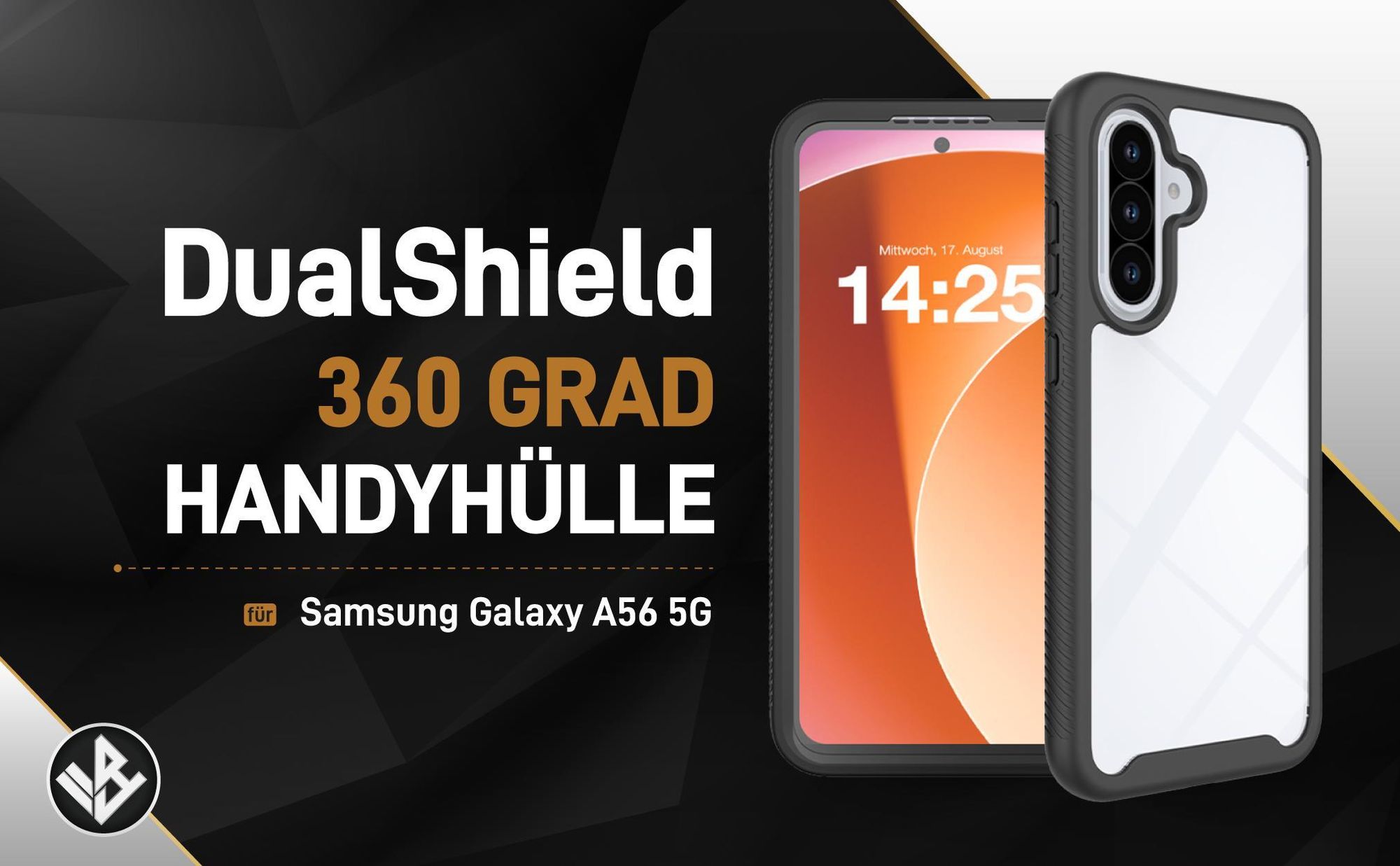 Schwarze 360 Grad Hülle für Sasmsung Galaxy A56 5G mit Kameraschutz