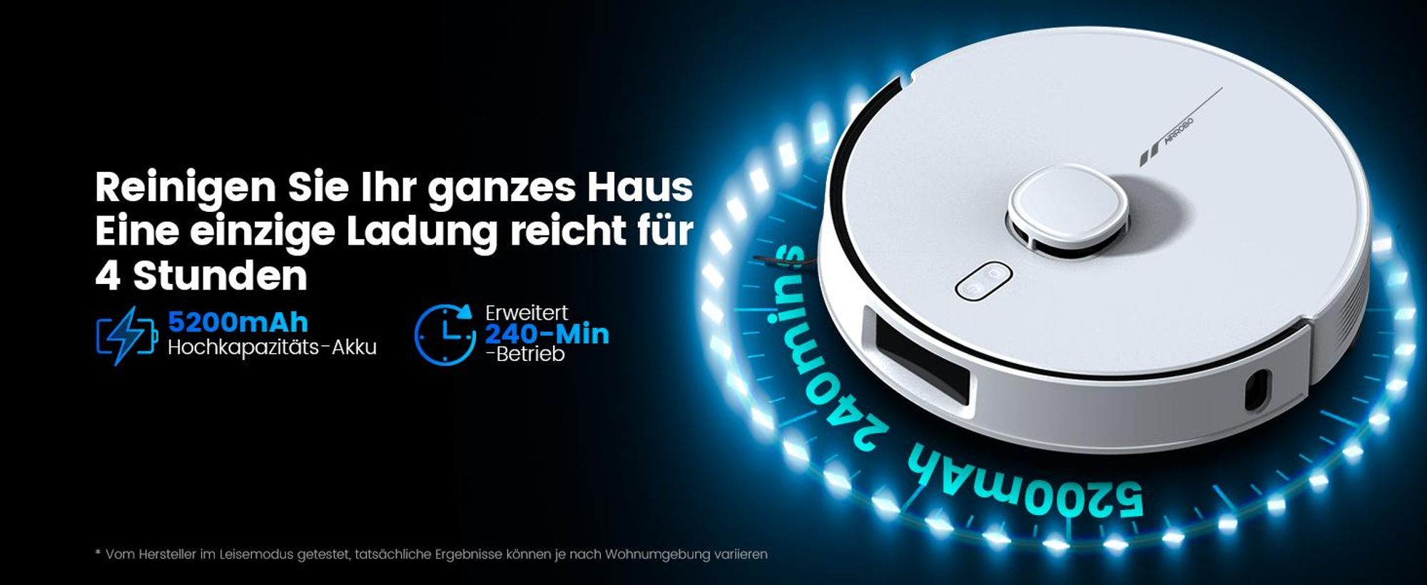 AIRROBO L60+ Staubsauger Roboter Saugroboter mit Wischfunktion, Auto-Staubentleerung, LiDAR-Navigation, 12000Pa, für Teppiche und Tierhaare