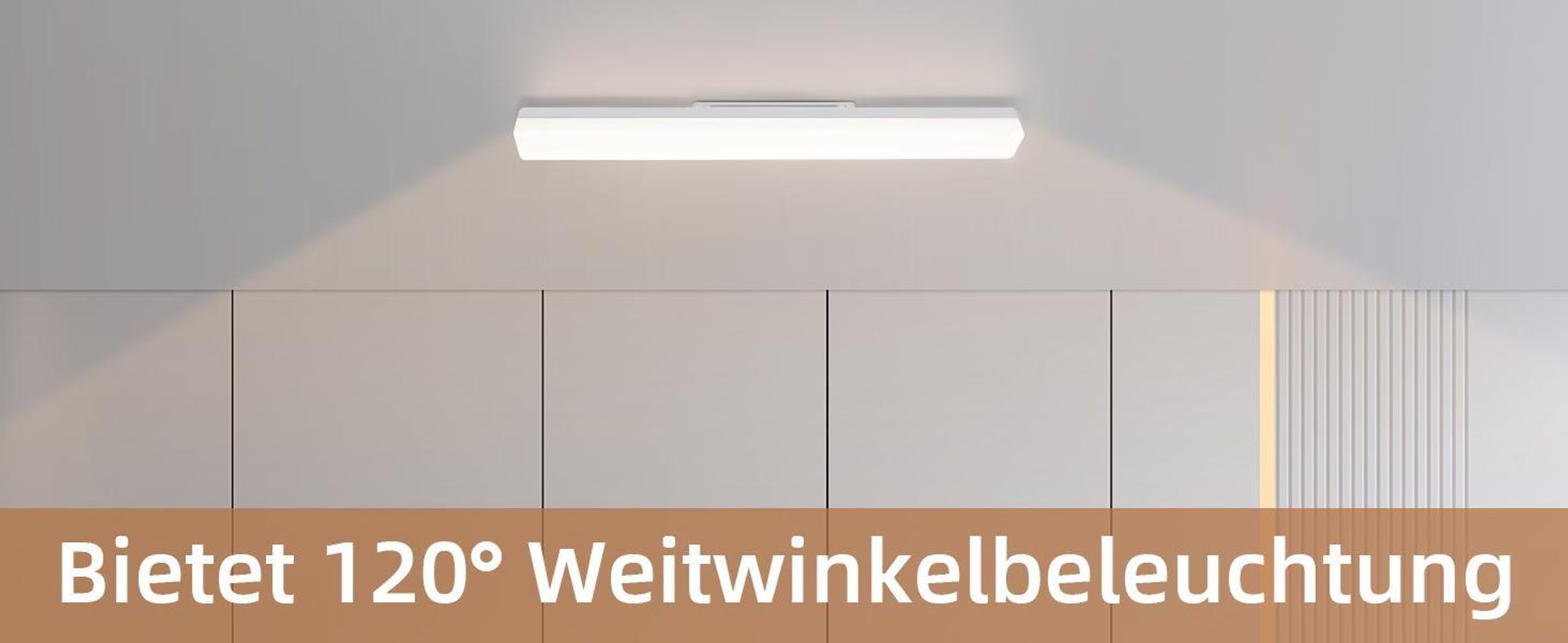 ZMH Deckenleuchte LED Beleuchtung Weiß Kunststoff IP20 Moderner Augenschutz Staubdicht Unterbauleuchte Schranklicht Garage Werkstatt Arbeitszimmer