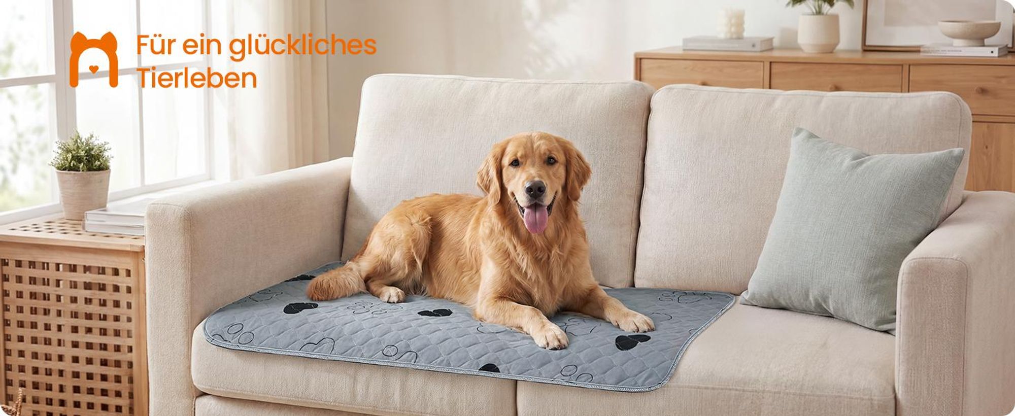 FEANDREA Waschbare Welpenunterlagen 2er Set, Saugfähige und Auslaufsichere Hundematten, 100 x 70 cm, Grau