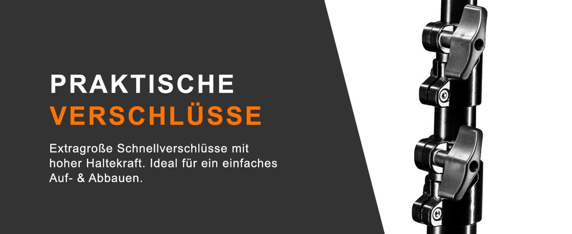 Walimex pro Teleskop Hintergrundsystem XL 225-400 cm breit, Fotohintergrund System 102-256 cm hoch, Lampenstativ 5/8'' Spigot, für Fotografie, Video u. Green Screen, für Leinwände aus Papier u. Stoff
