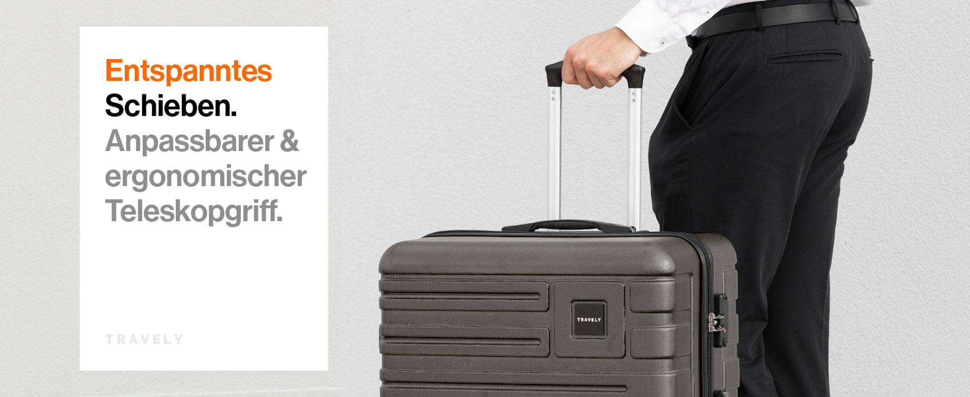 Travely Polycarbonat Koffer Groß 67cm L - 60L Innenvolumen - sehr robuster Hartschalen Koffer mit sanften Rollen & TSA Schloss, Reisekoffer, Koffer & Trolleys, Reisekoffer mit Rollen