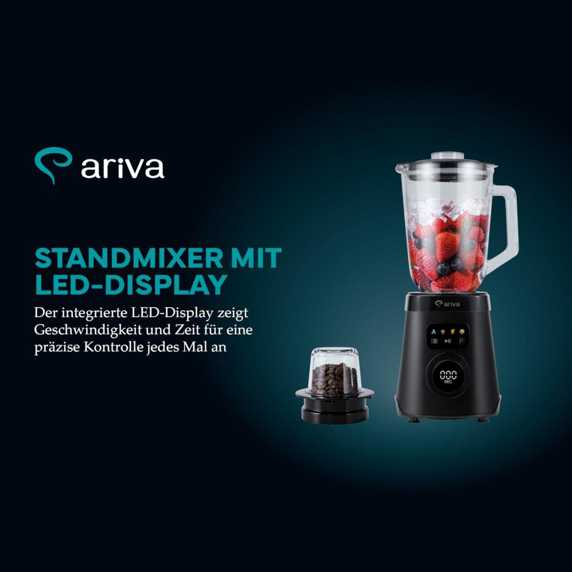 Moderner ARIVA Standmixer in einer Küche.
