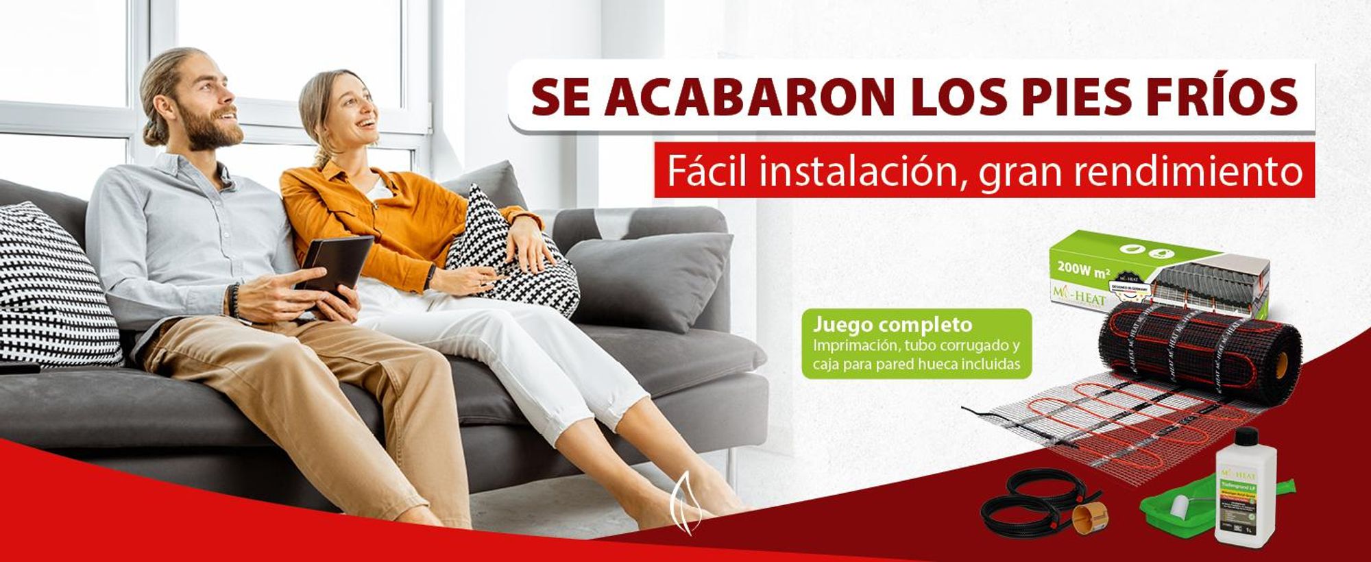 Sistema de calefacción por suelo radiante eléctrico para baldosas, 1 m², 200 vatios. Alfombrilla de calefacción de bajo espesor, juego completo con termostato digital C16, color blanco