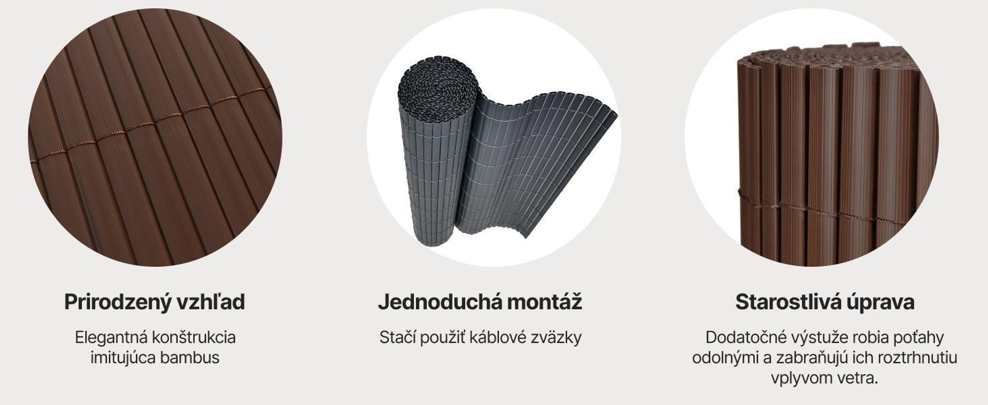 Zástena Balkón, Terasu, Záhradu, PVC, Mazovia 100x300 cm Sivá, Odolná Voči Vetru, Poveternostným Vplyvom a UV Žiareniu, Bez Vŕtania Zástenová Rohož,