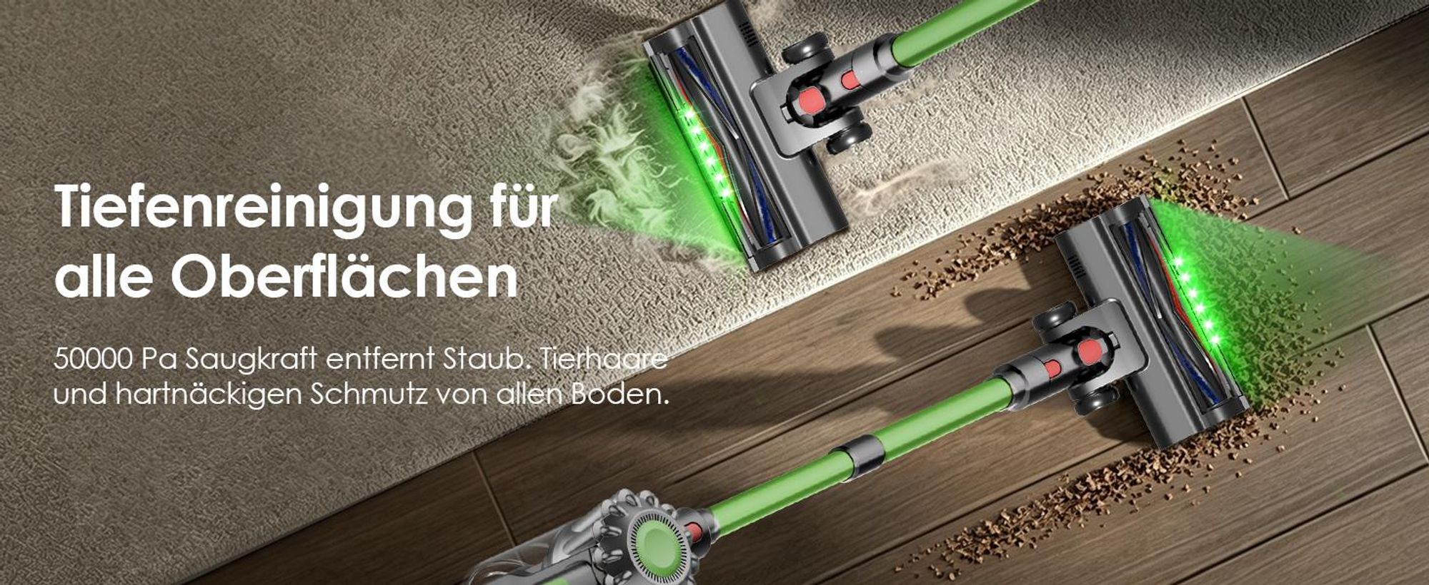 Adormii Akku Staubsauger,50000Pa Staubsauger Kabellos 60 min,Staubsauger 5-in-1  Filtersystem,Handstaubsauger1.6L,für Teppich/Tierhaare