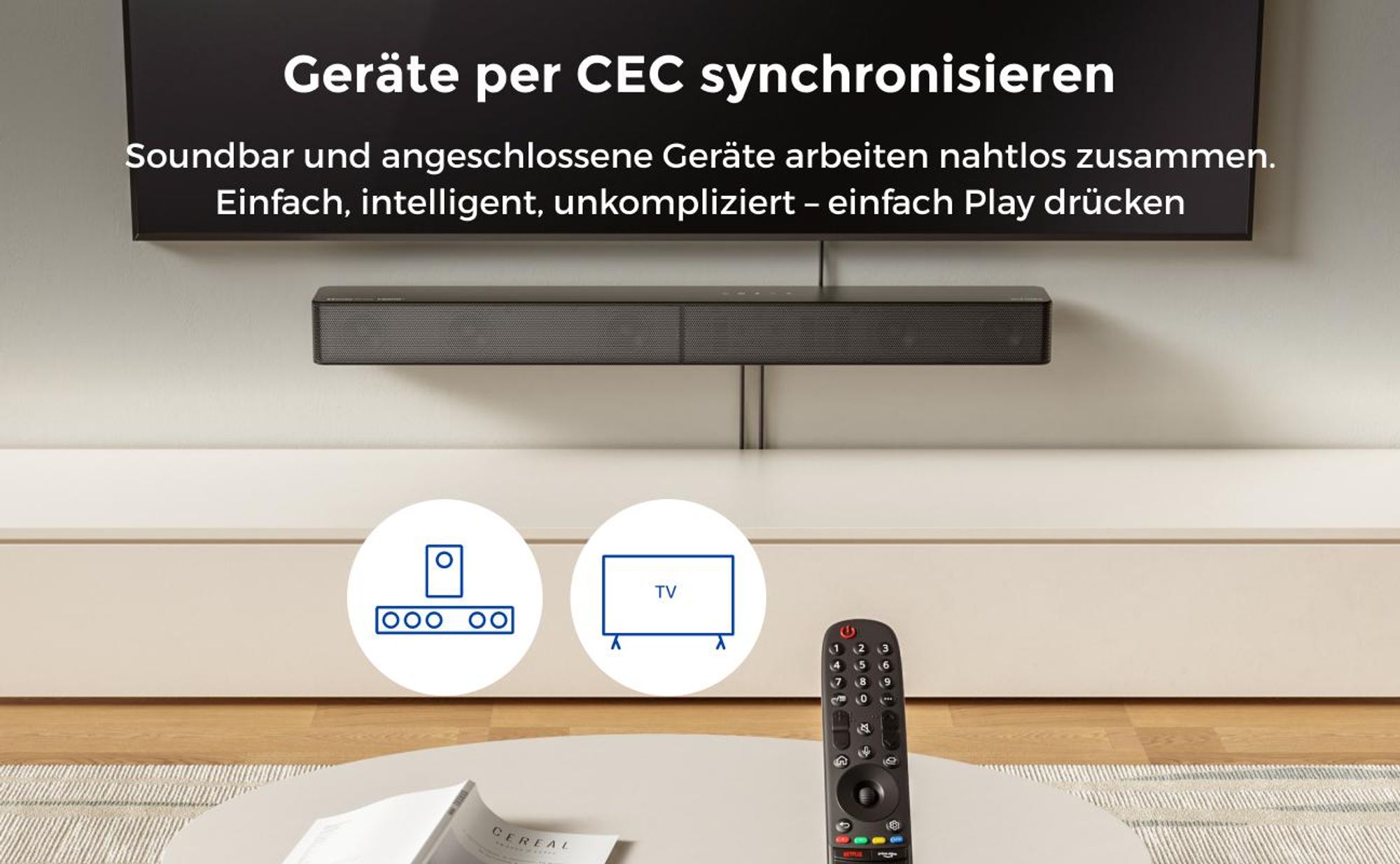 ULTIMEA 5.1 Dolby Atmos Soundbar, Heimkino-Soundsystem mit Subwoofer für TV, 300W Leistung, einstellbare Bassverstärkung, App-Steuerung, Bluetooth 5.4