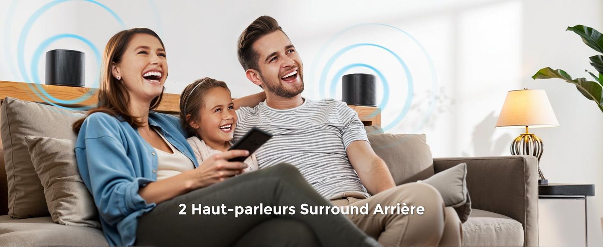 Barre de son ULTIMEA 7.1 canaux Dolby Atmos avec caisson de basses pour téléviseur, système de son surround pour home cinéma,via application, 4 enceintes surround