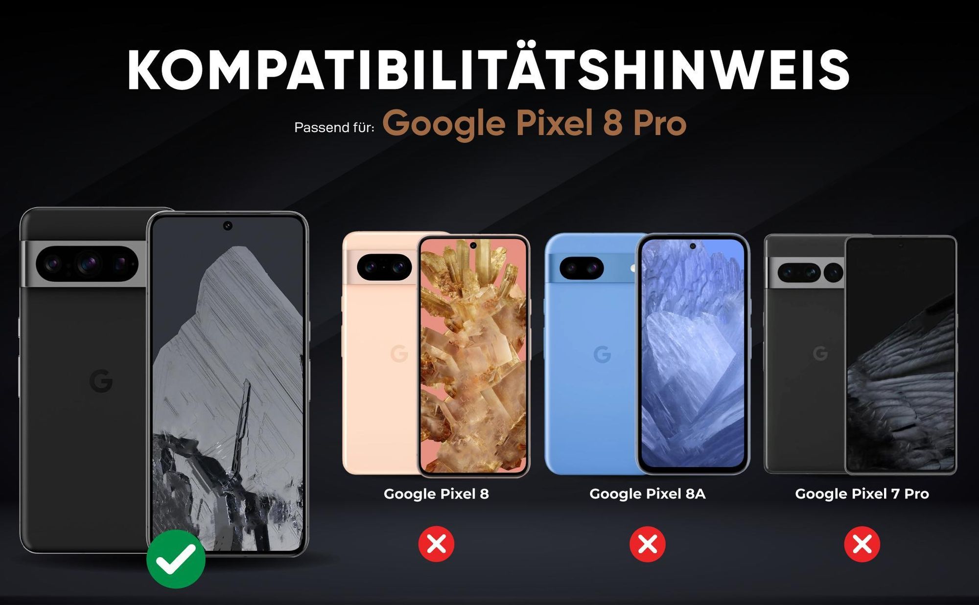 Kompatibilitätshinweise Hülle für Google Pixel 8 Pro