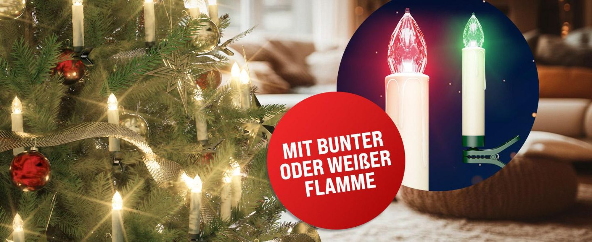 MONZANA® Christbaumkerzen LED Kabellos 30er Set Batterie Timer Fernbedienung Echtwachs Optik Lichterkette Weihnachten Flackernd Warmweiß Tannenbaum