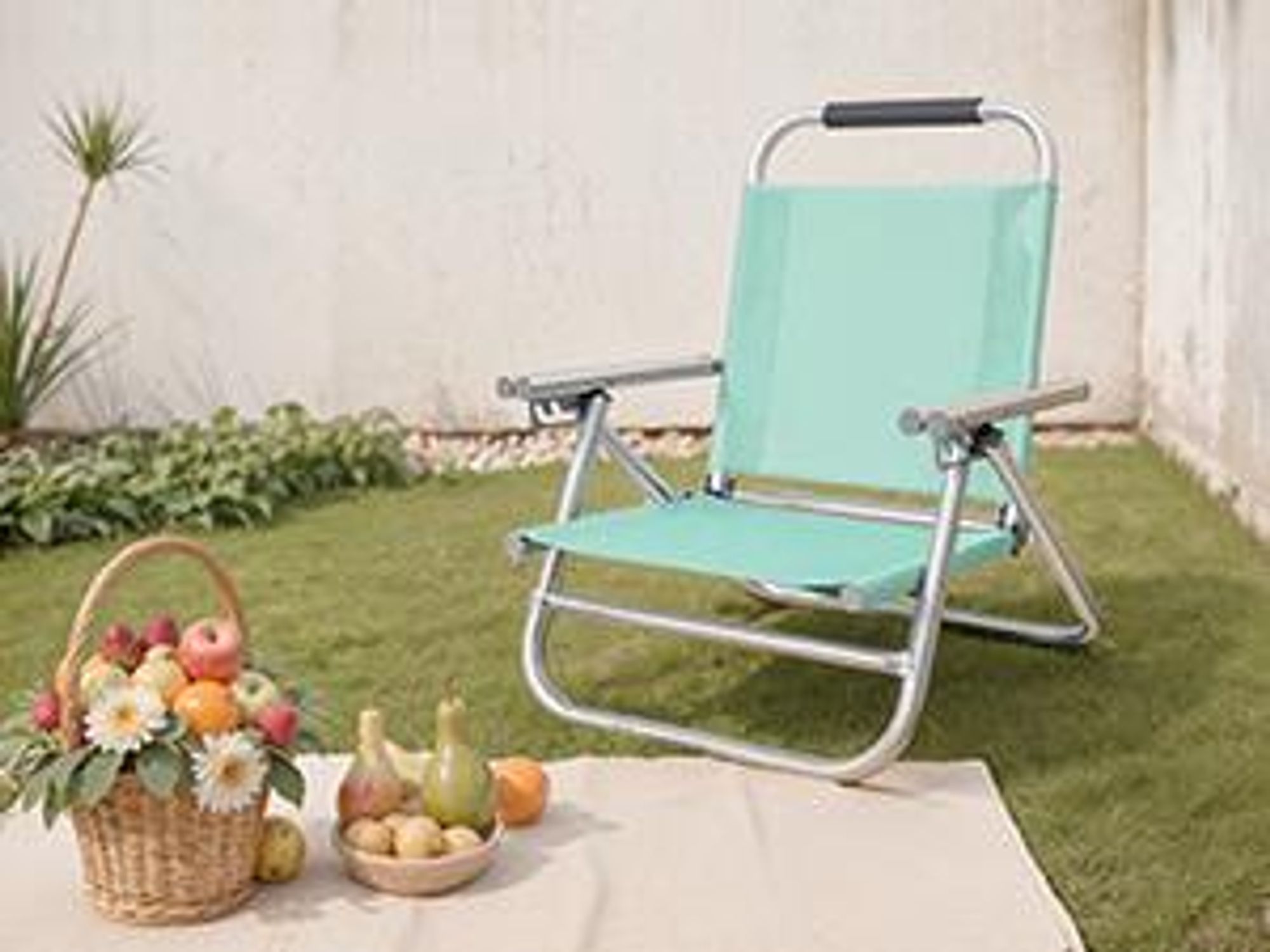 SONGMICS Strandstuhl Campingstuhl Gartenstuhl, mit klappbar, bis 150kg