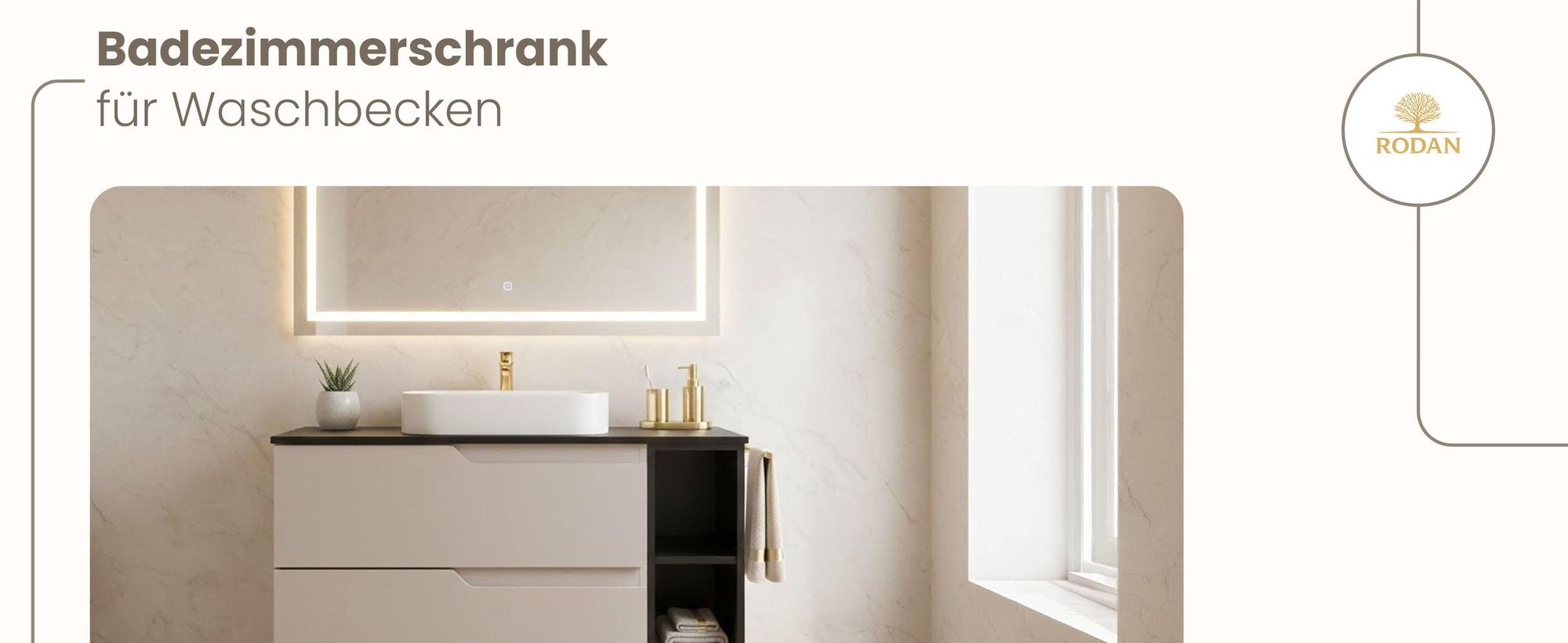 RODAN, Badmöbel, Badschrank, Badezimmermöbel, Badezimmer, MODERN, Waschbeckenunterschrank