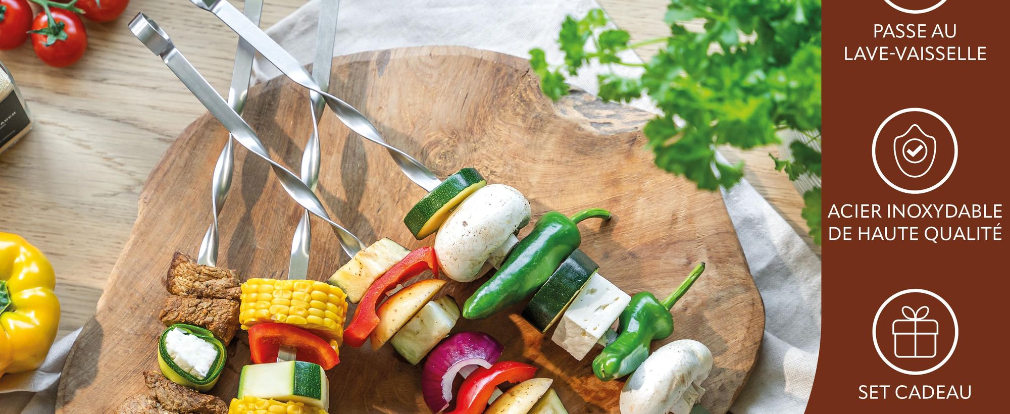 Brochettes de légumes à la cuisine