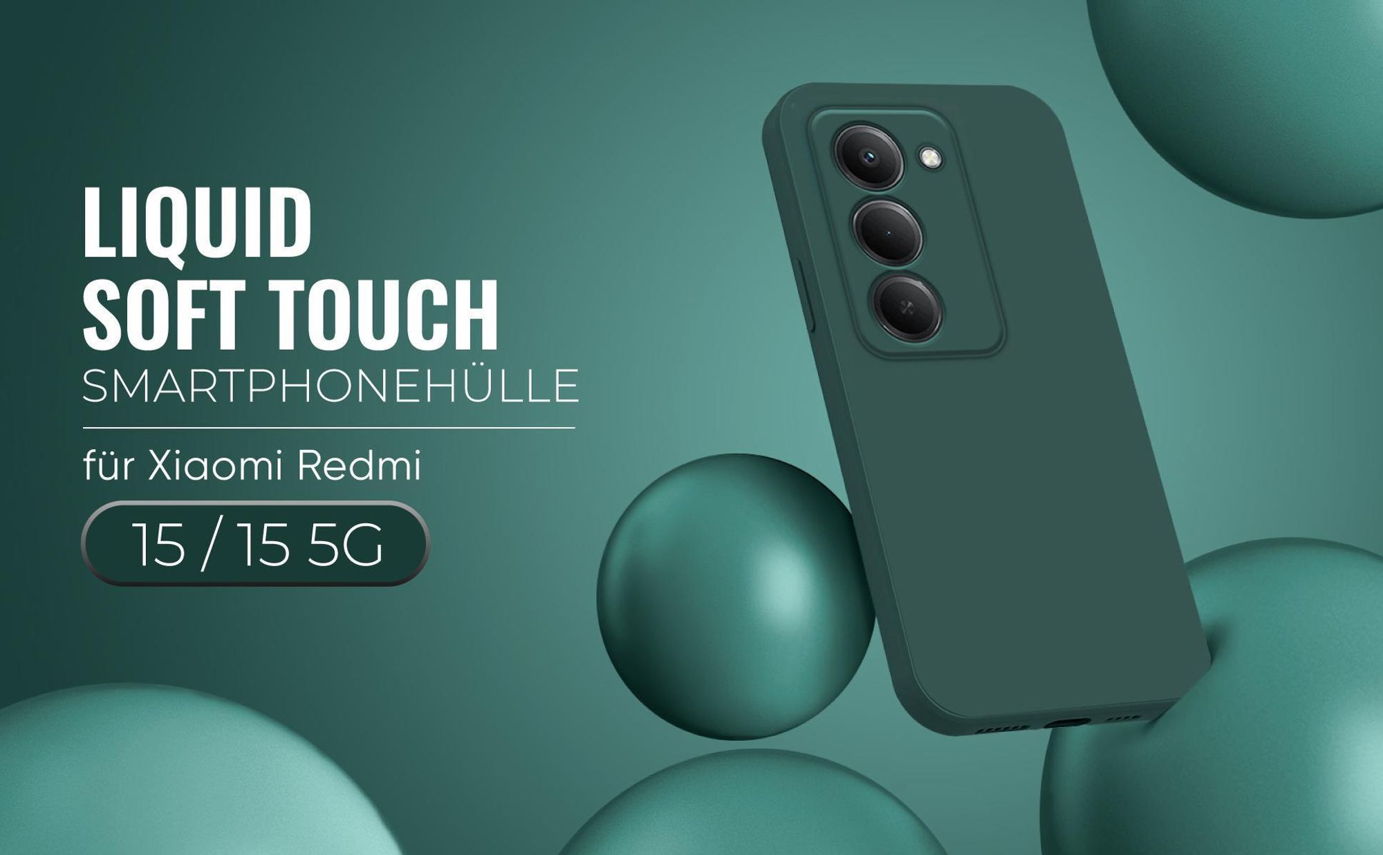 Liquid Soft Touch Smartphone Hülle in Grün für Xiaomi Redmi 15 / 15 5G
