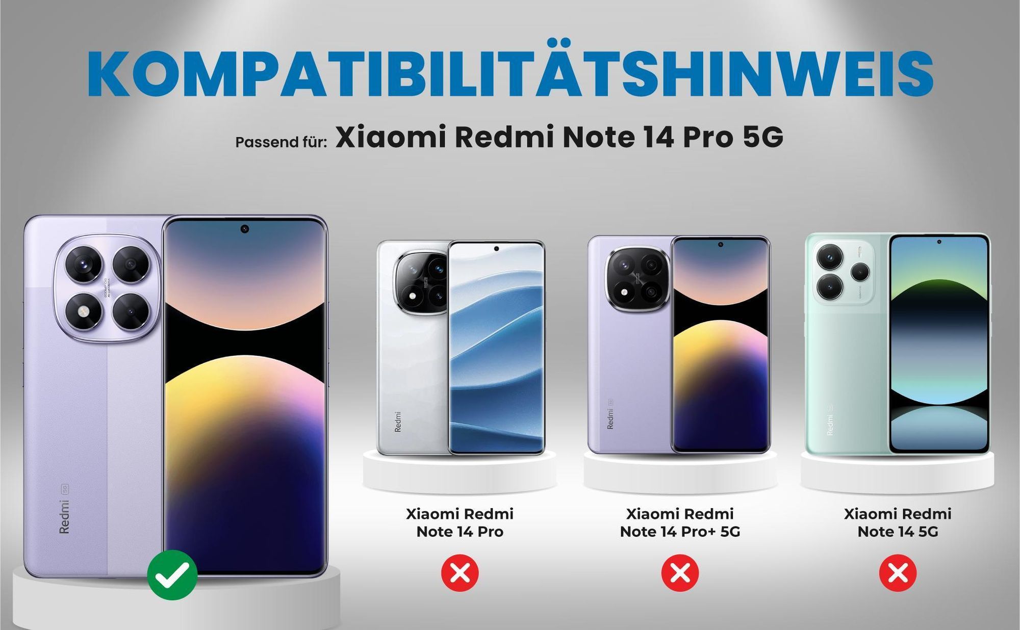 Kompatibilitätshinweise Hülle für Xiaomi Redmi Note 14 Pro 5G