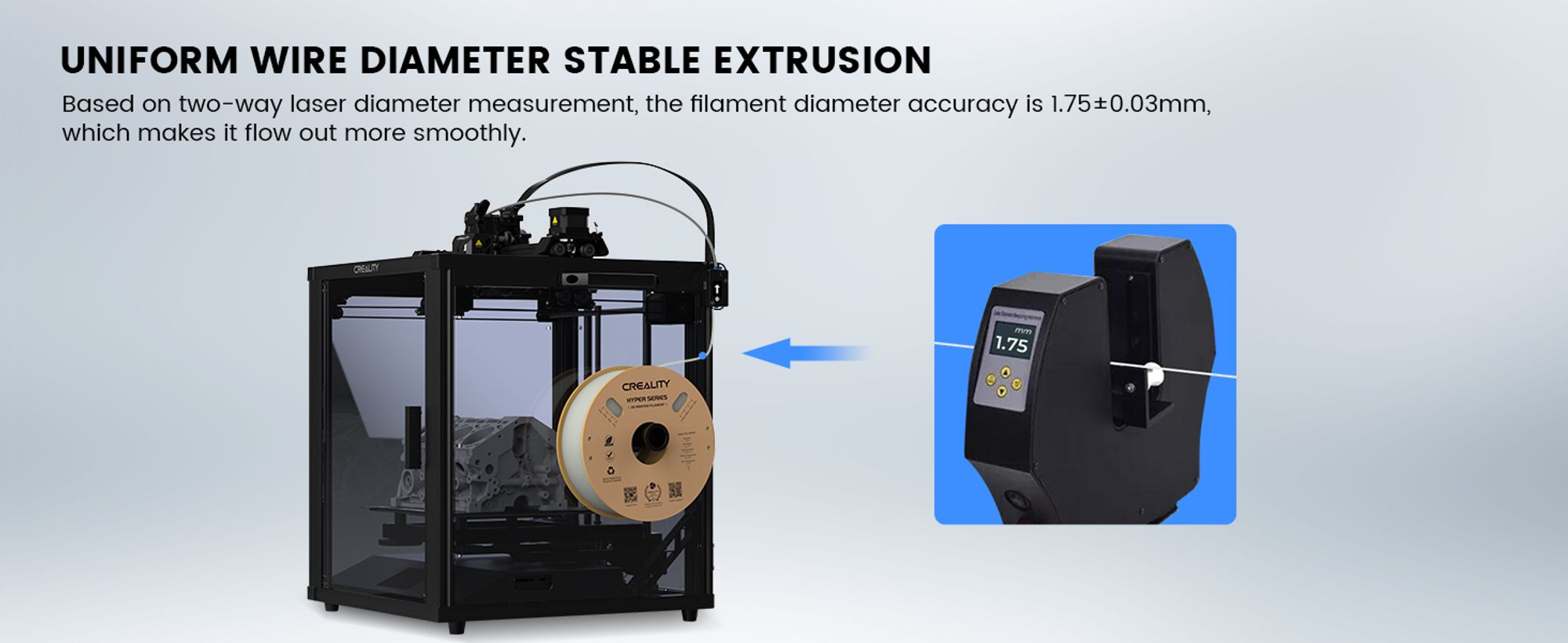 Creality Hyper PLA Filament for 3D Drucker,Hohe Geschwindigkeit,1.75 mm, für Hochgeschwindigkeitsdruck, Maßgenauigkeit +/-0.02 mm, 1000g/Spule-Schwarz