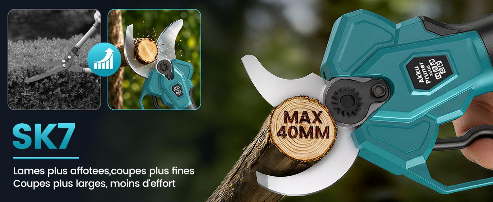 Akku Hochentaster 4in1 Akku Gartenset Bürstenloser Motor 6 Zoll Akku Kettensäge Akku Hochentaster Astschere 40mm Teleskopstange 2x4000mAh Akkus