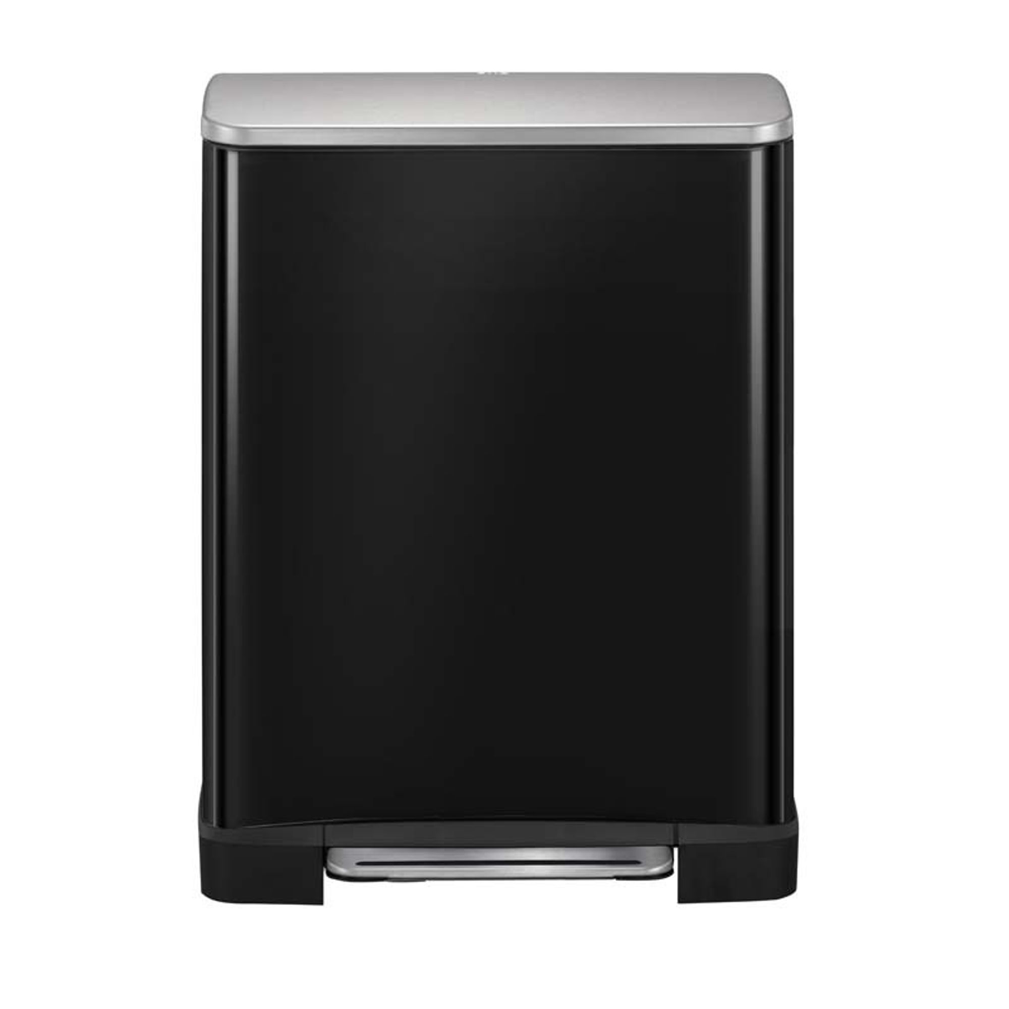 EKO - E-Cube Treteimer 50 Liter - Stainless steel Plastic - Schwarz, Matt Edelstahl