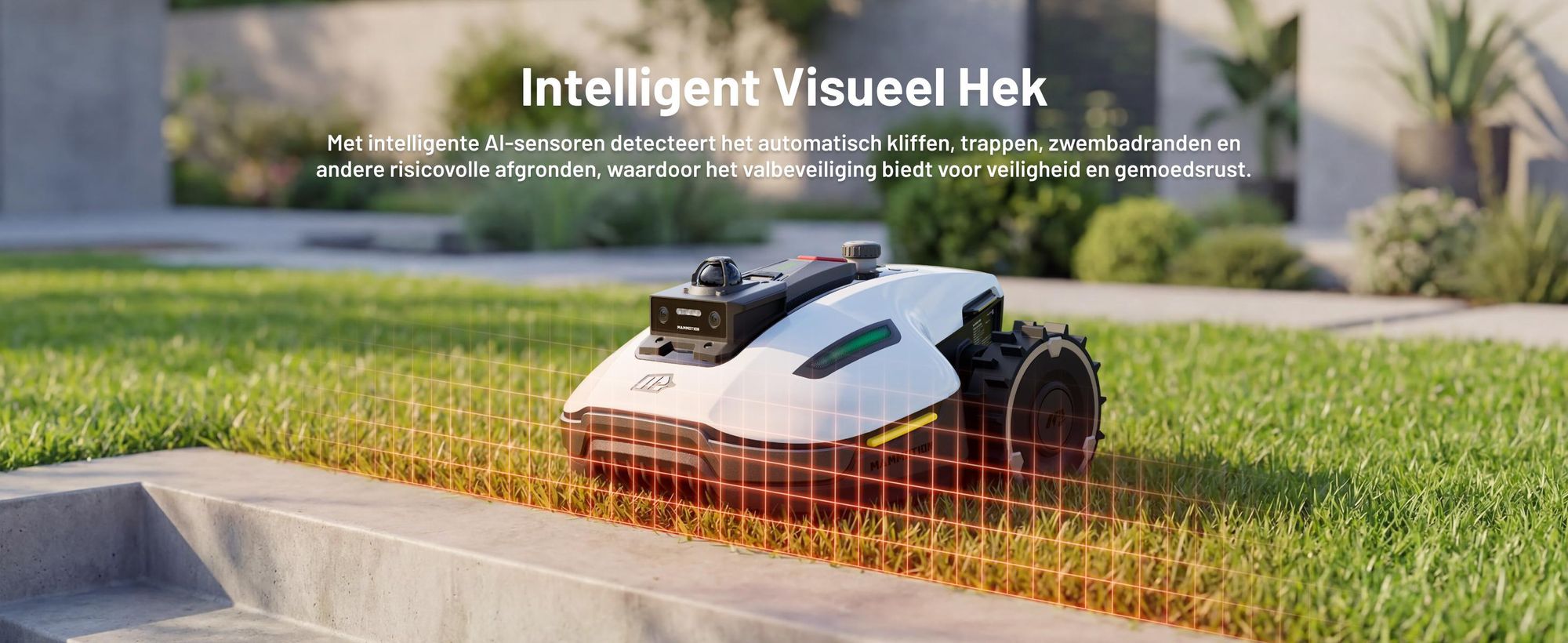 Robotmaaier Mammotion YUKA Mini 2 1000 met garage en wasstandaard, zonder kabel, voor 1000 m², met DropMow-technologie, auto-kaartgeneratie, app