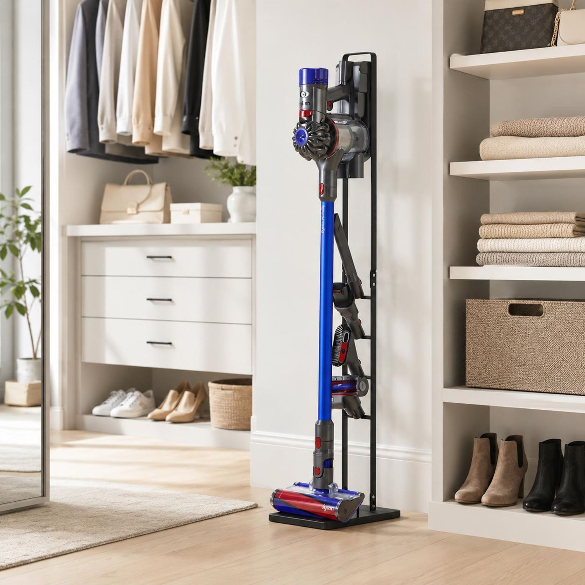 WELLHAUS Ständer Für Den Kabellosen Staubsauger Dyson V7, V8, V10, V11, V12, V15 – 127 cm – Schwarz