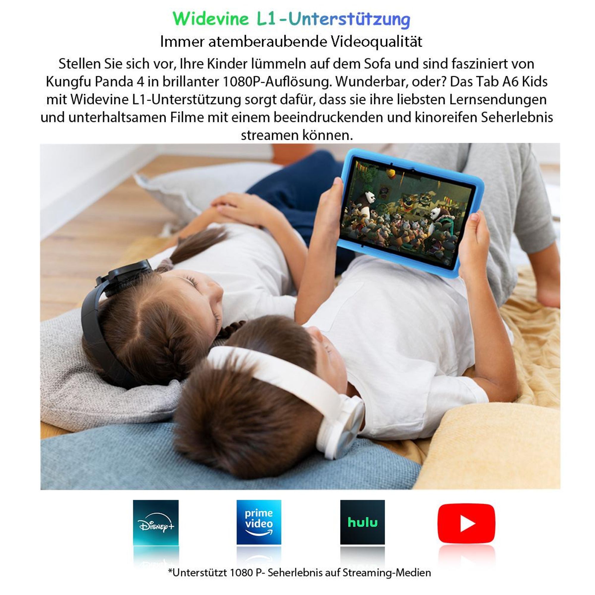 Blackview TabA6Kids Kinder Tablet Android 14 ,12GB RAM+128GB ROM(1TB TF) Octa Core Tablet für Kinder, 10 Zoll HD 1280*800, Widevine L1, 5100mAh