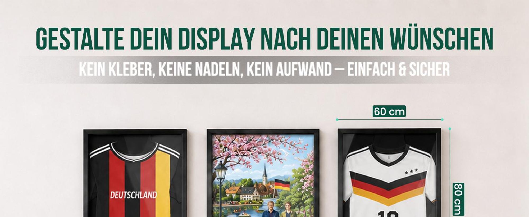 Avalo Objektrahmen - 3D Bilderrahmen 60 × 80 cm mit Plexiglas und UV Schutz für Sport Erinnerungsstücke | Trikotrahmen mit robustem MDF Rahmen für Mehrzweckverwendung