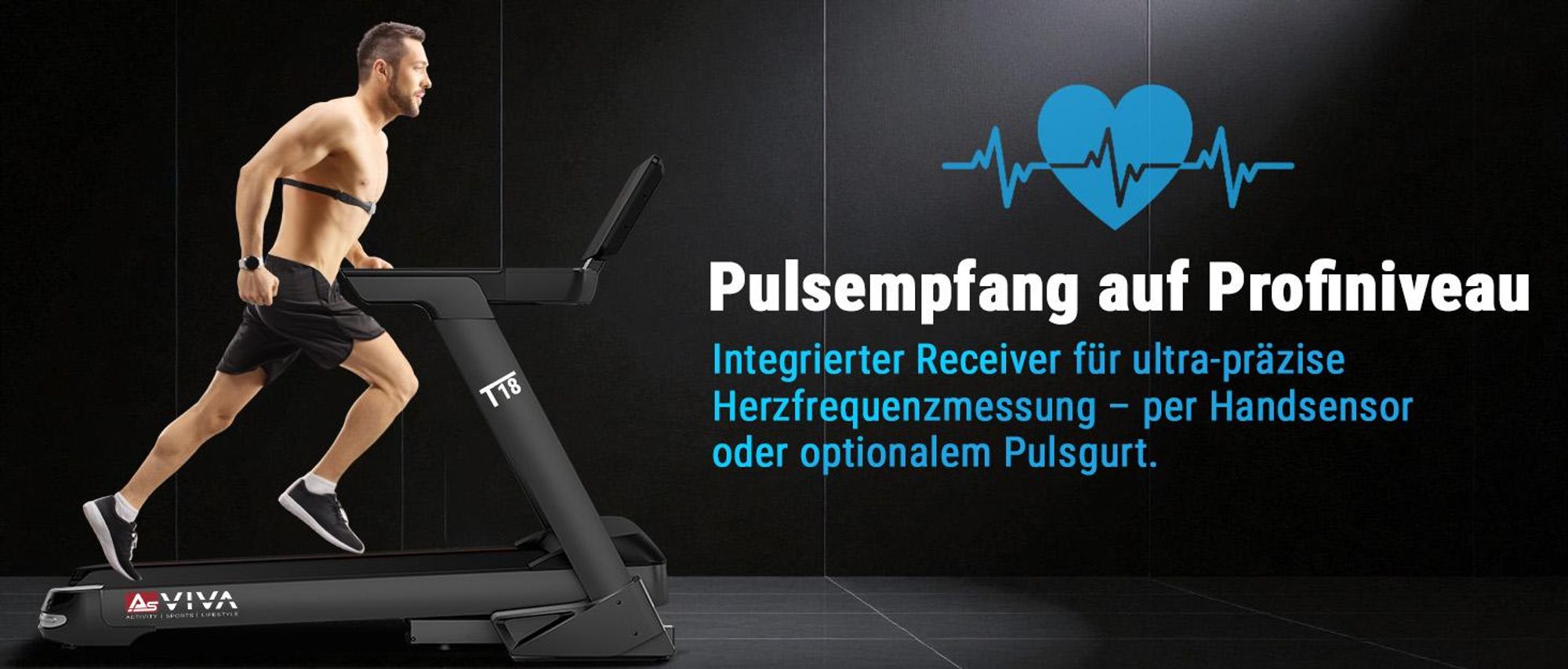 Laufband klappbar AsVIVA T18 Heimtrainer bis 20 km/h 15% Steigung mit Touchscreen Bluetooth bis 150kg für Zuhause