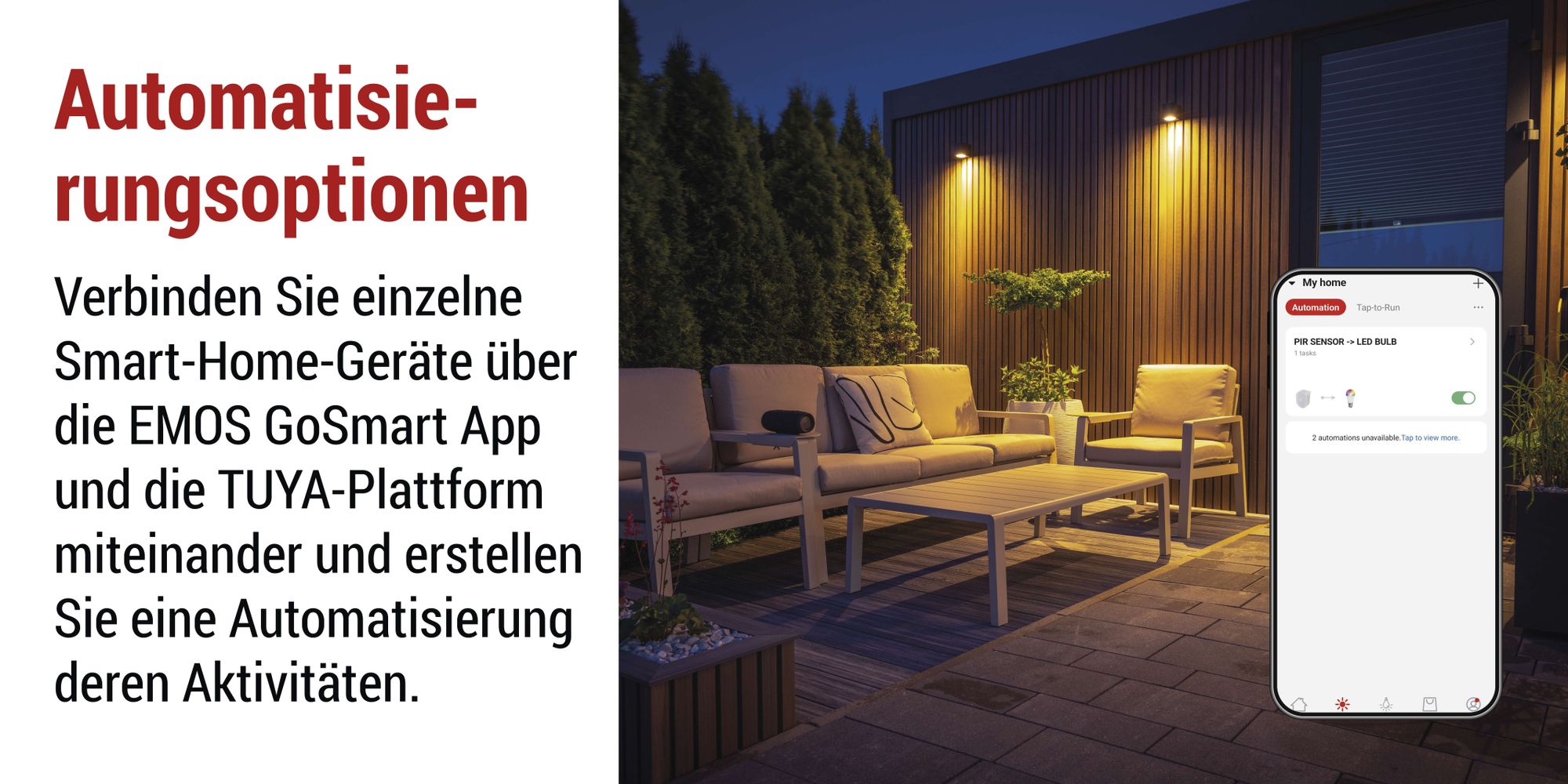 EMOS GoSmart 2in1 Infrarot-Bewegungsmelder und Nachtlicht mit App, WiFi-Bewegungssensor und farbiges Licht, Erkennungsbereich 5m/120°, 230V