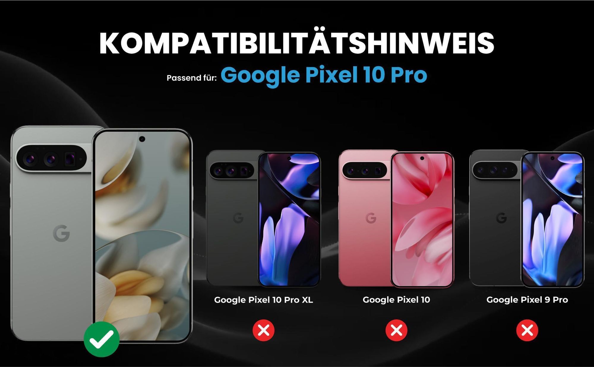 Kompatibilitätshinweise Hülle für Google Pixel 10 Pro