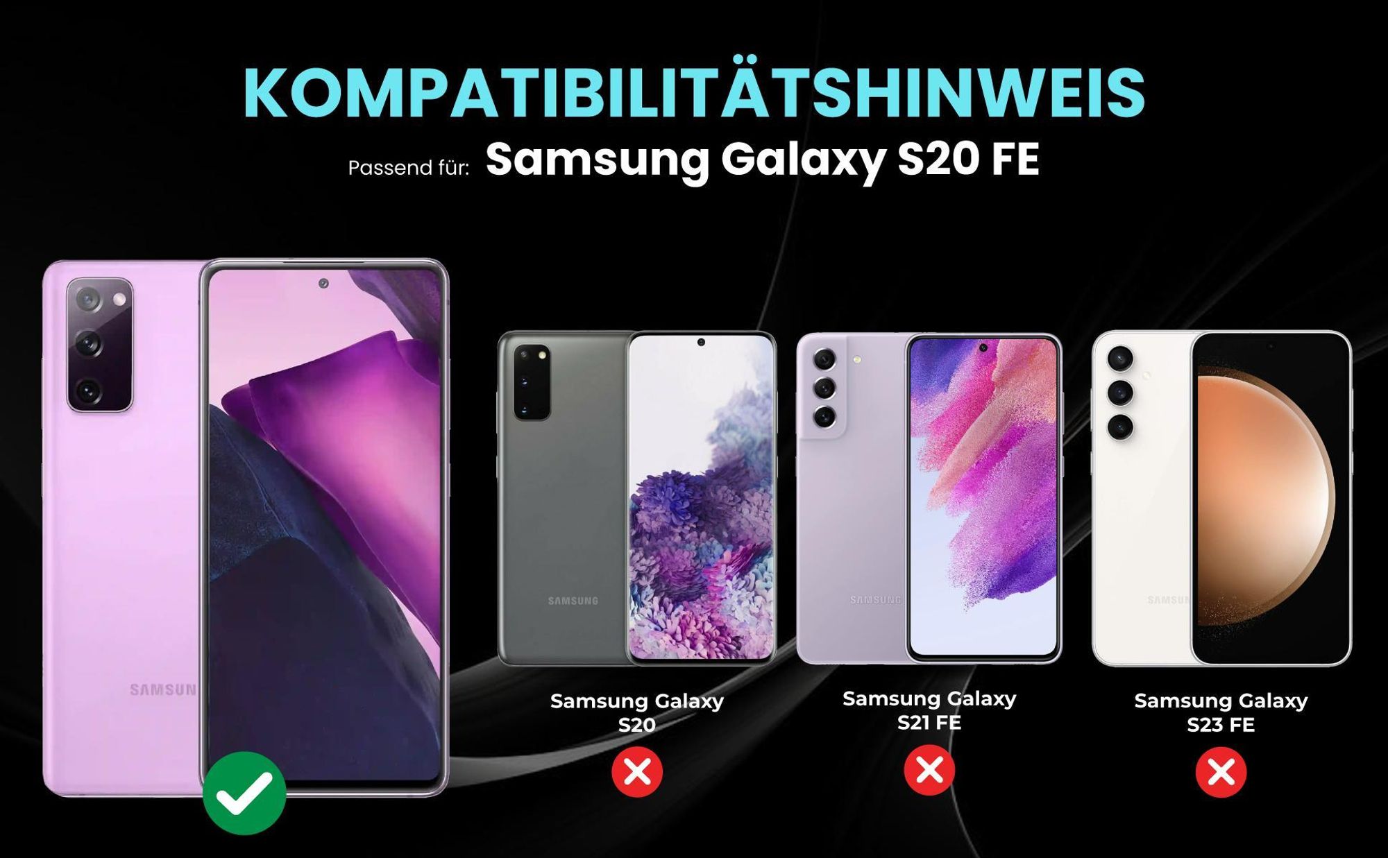 Kompatibilitätshinweise Hülle für Samsung Galaxy S20 FE
