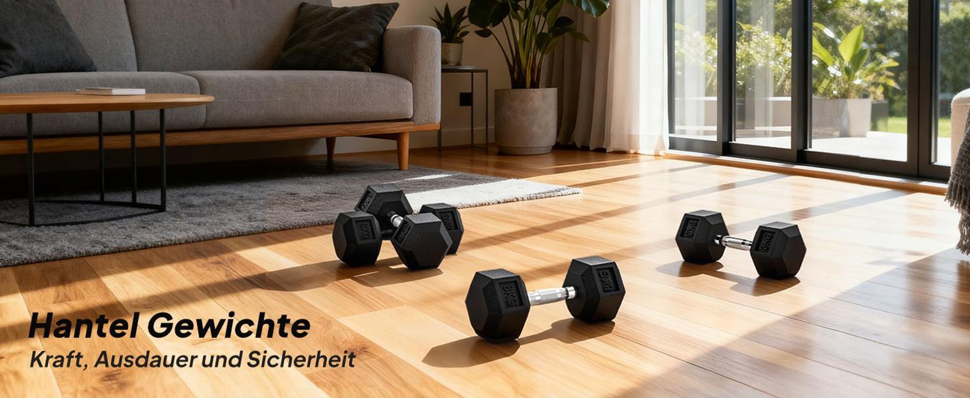 HOMCOM Hexagon Kurzhanteln Gusseisen Hanteln Griff gerändelt  2 x 8 KG